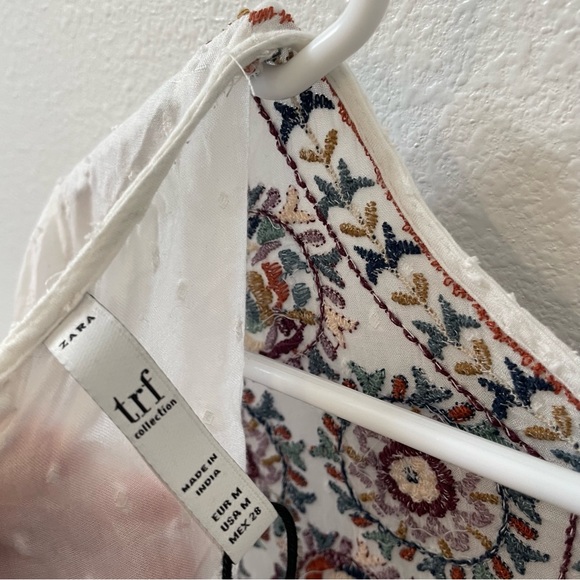 TRF blouse white tan medium - Picture 3 of 3